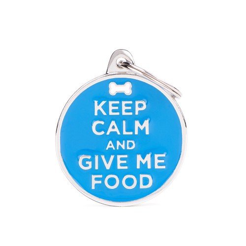 Charms Big \"Keep Calm And Give Me Food\" ID Tag