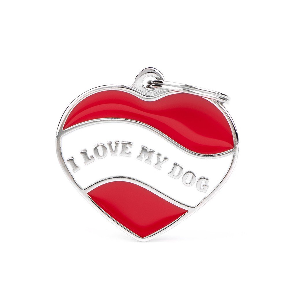 My Family Pet Tag Heart I Love My Dog ID