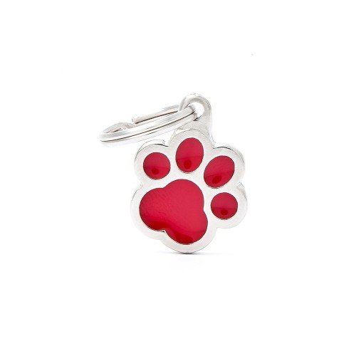 My Family Pet Tag Classic Small Small Red Paw ID