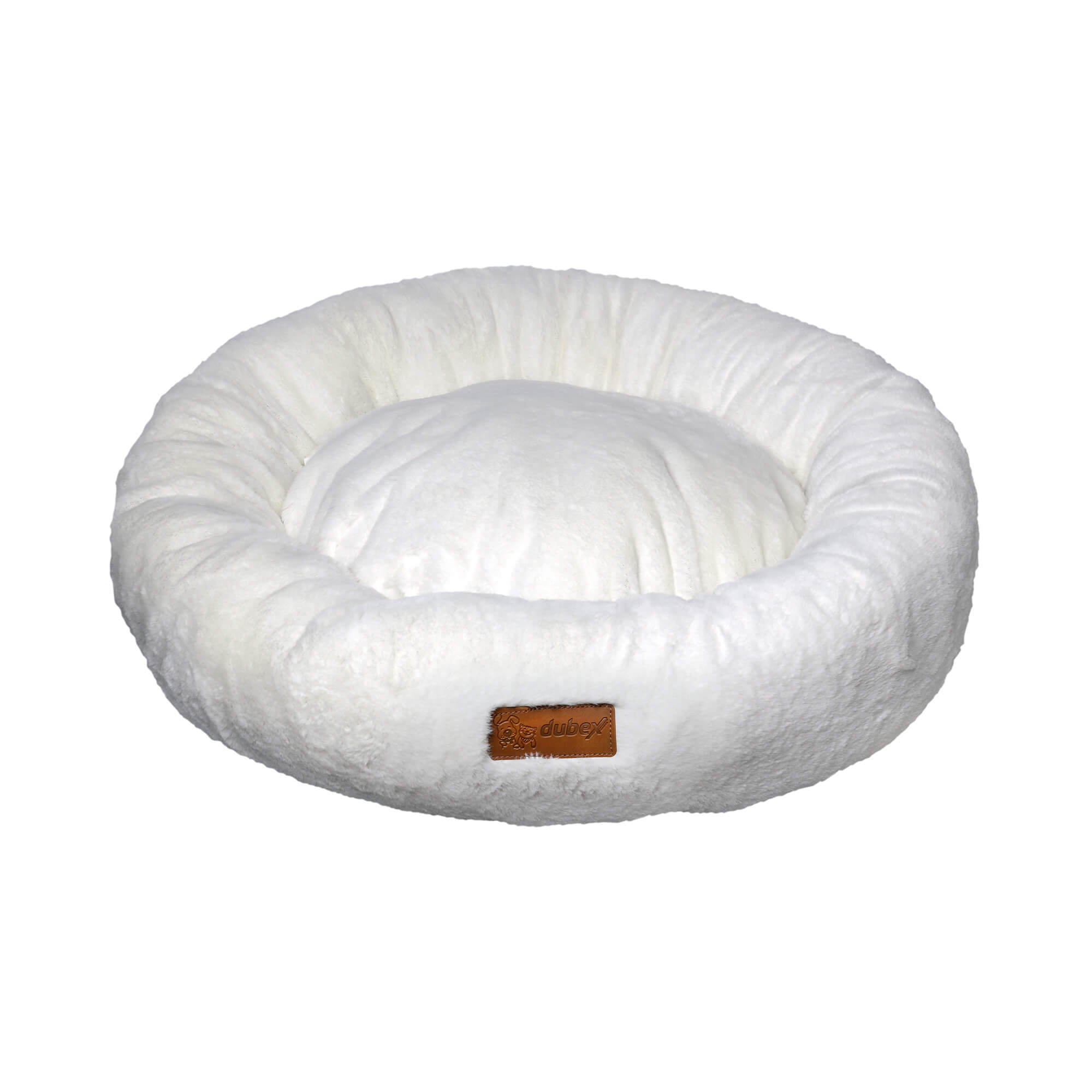 Dubex Brownie Series Circular White Bed- 65 x 20 cm (Large)