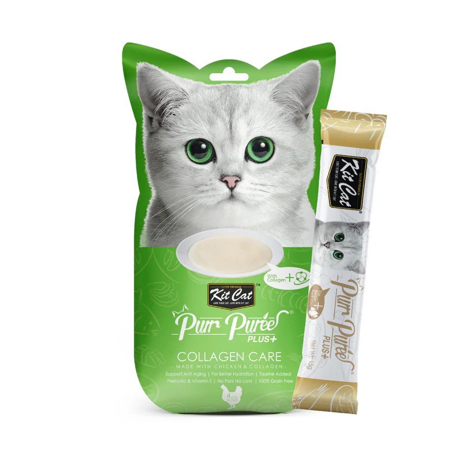 Kit Cat PurrPureePlus + Collagen Care 4*15g (Chicken)