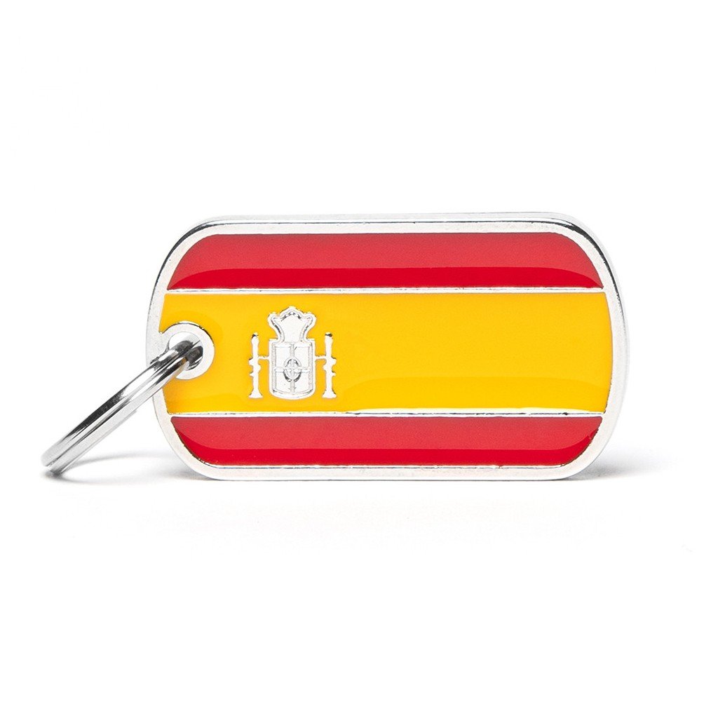 My Family Pet Tag Spain Flag ID