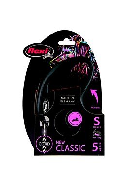 Flexi Classic Cord Leash, Flexi Classic Small Black Cord Leash (5m - 12/15Kg)