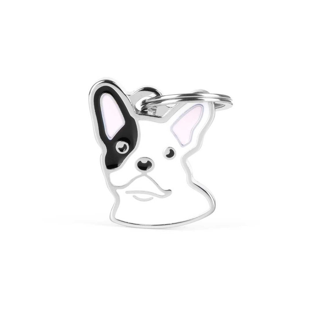 My Family Pet Tag French Bulldog Black And White Dog ID