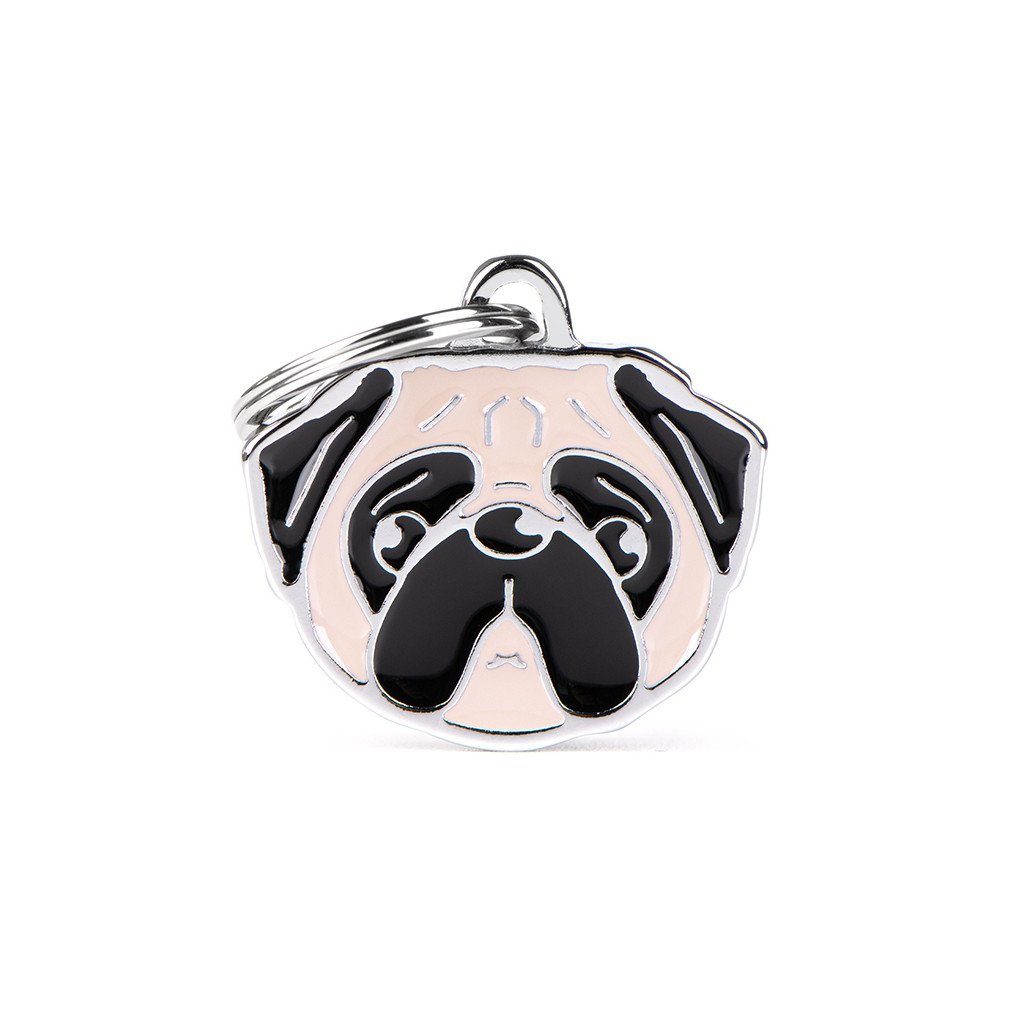 My Family Pet Tag Fawn Pug Dog ID