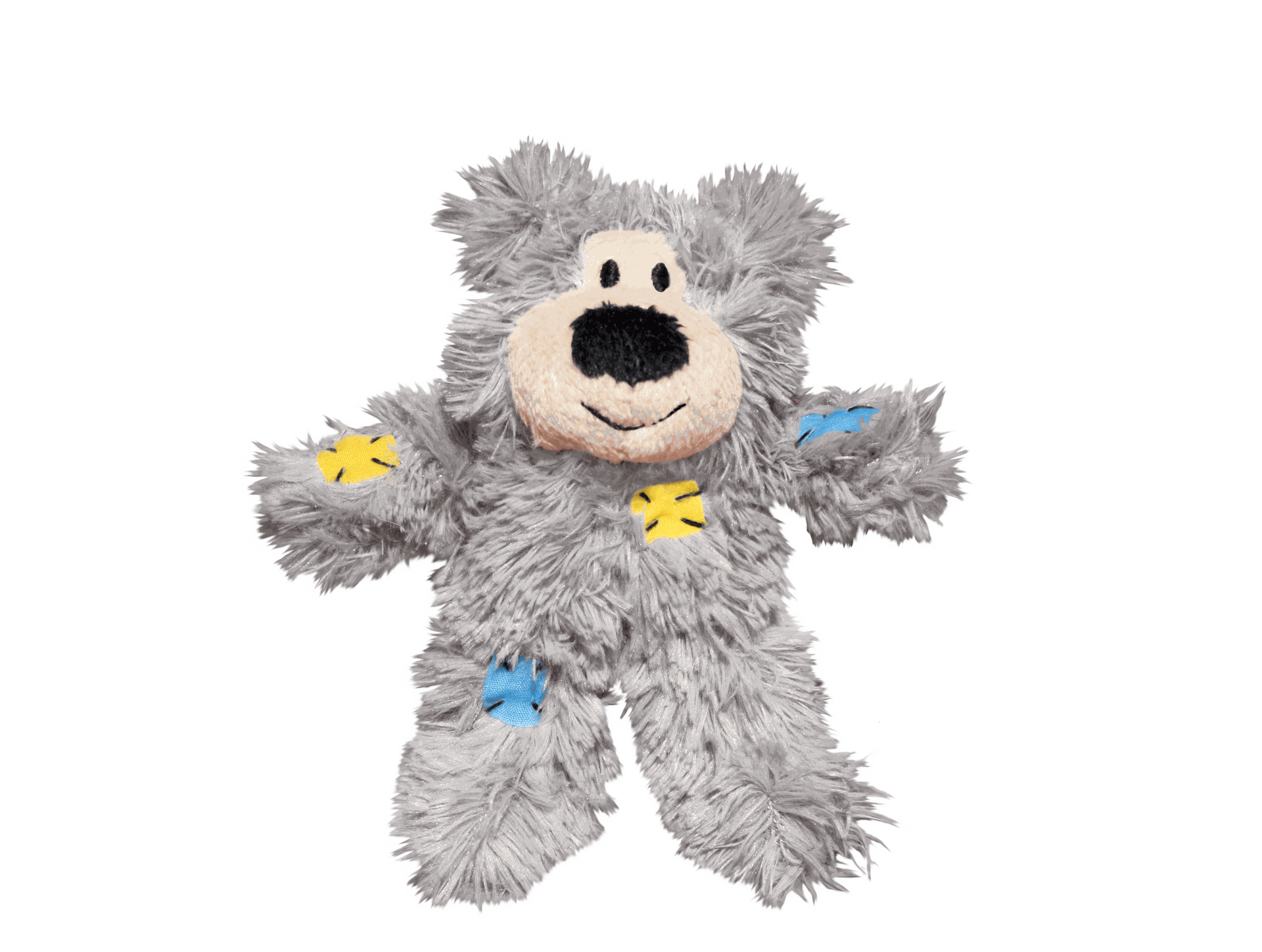 KONG Cat Gray Softies Patchwork Bear