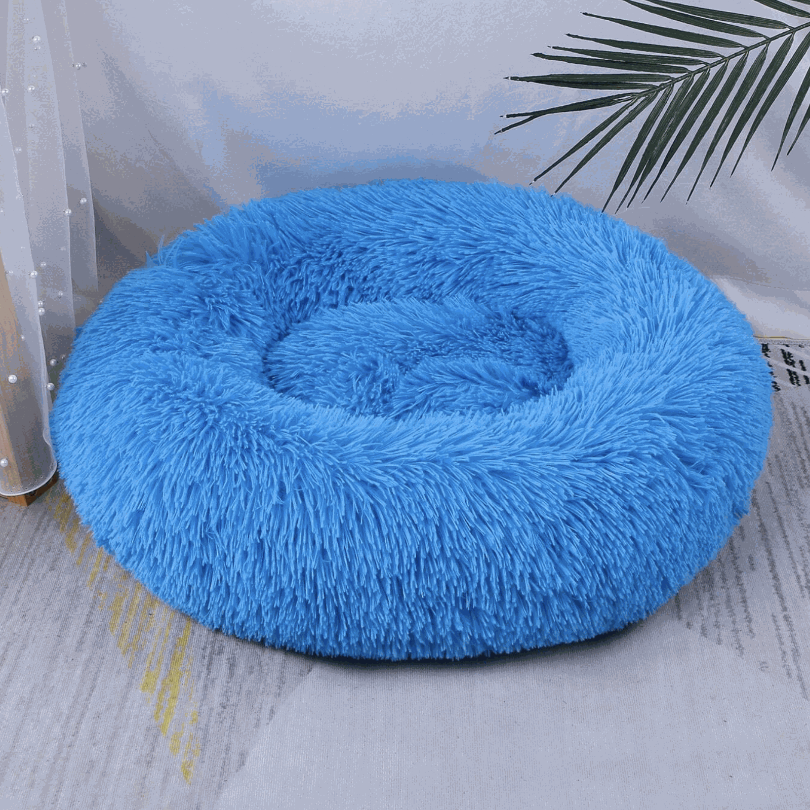 Soft XL blue cozy Fluffy nest (90cm external diameter)