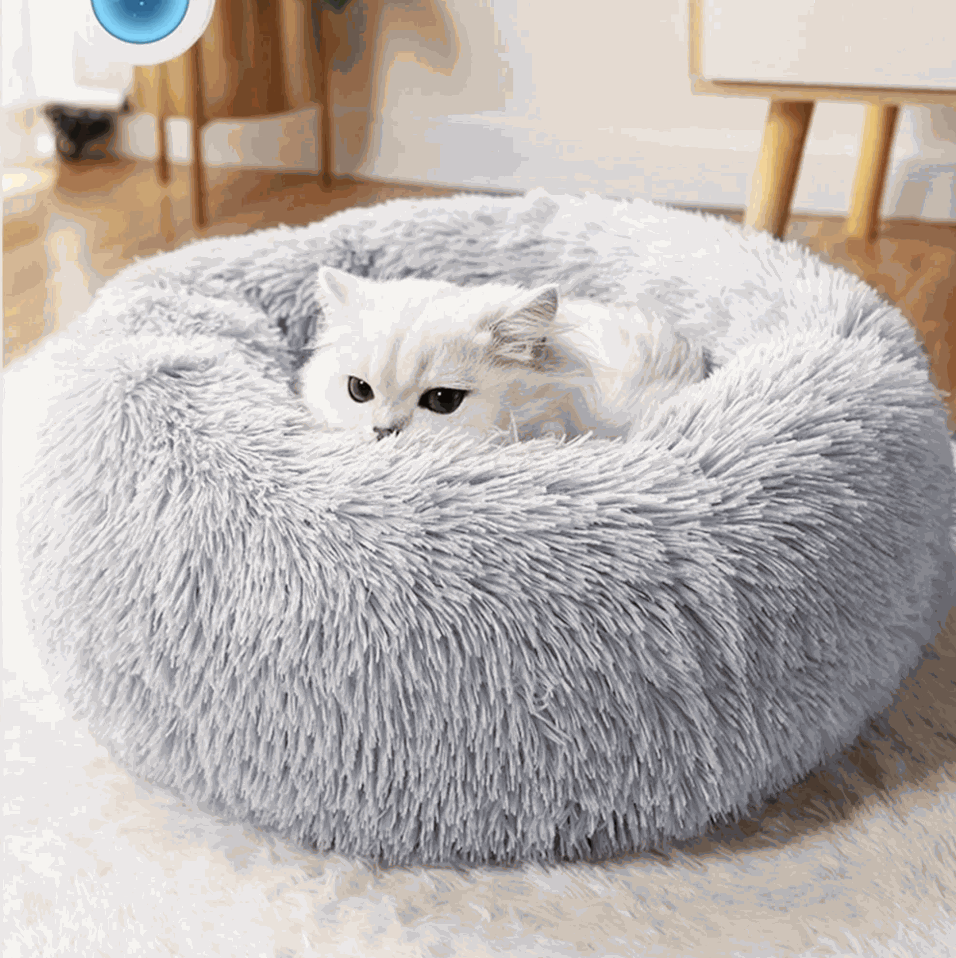 Soft XXS grey cozy Fluffy nest (40cm external diameter)