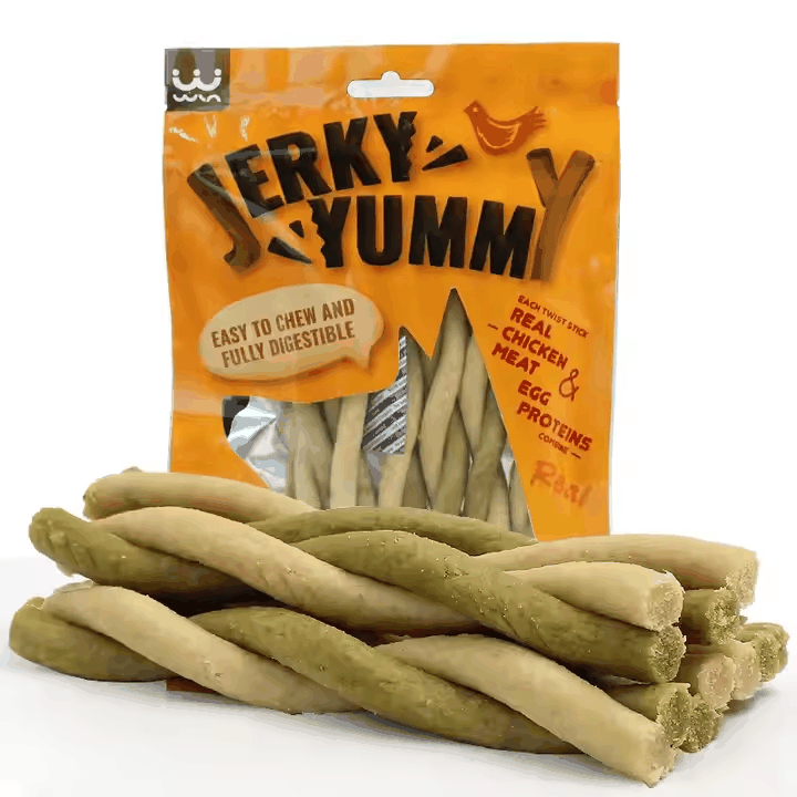 Jerky yummy twist meat sticks - chicken spinach flavor