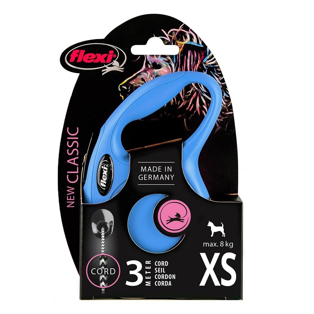 Flexi Classic Cord Leash, Flexi Classic XSmall Blue Cord Leash (3m - 8kg)
