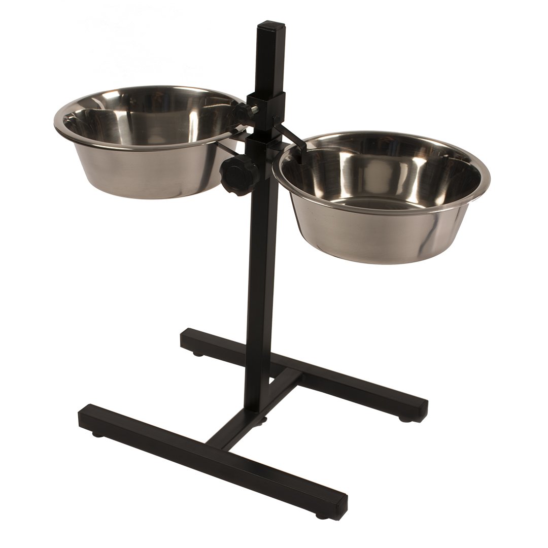Twin feeder H-stand + bowls medium