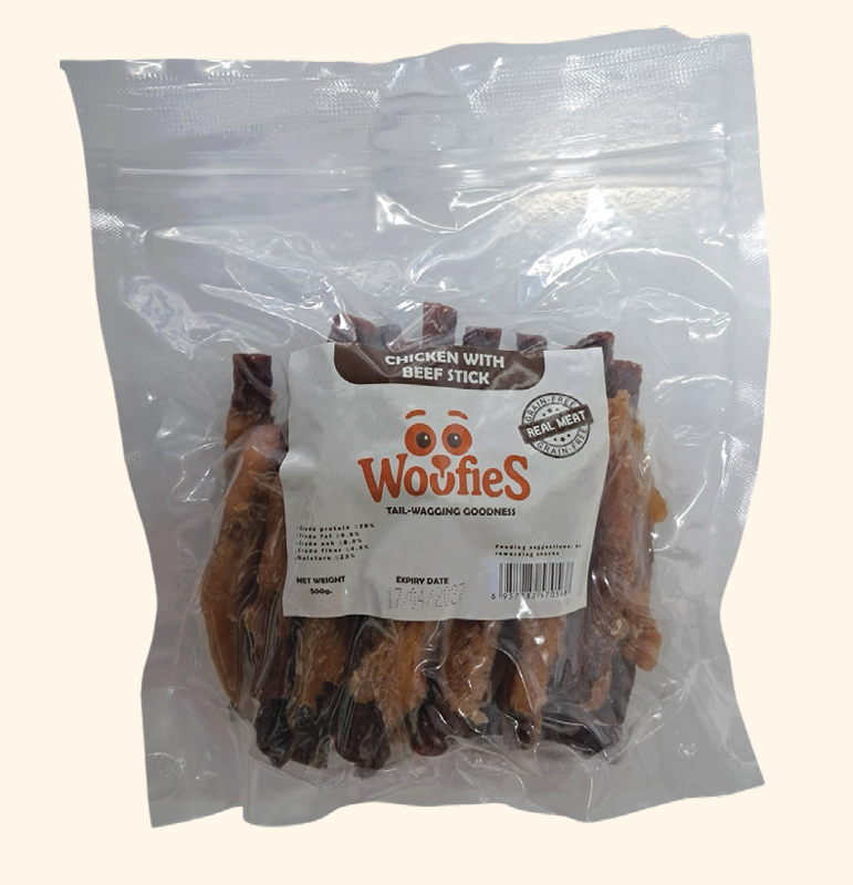 Woofies Chicken with Beef Stick 500g