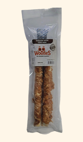Woofies Chicken with Cow Hide 250g