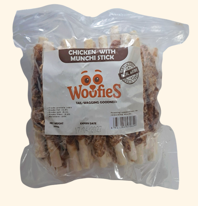Woofies Chicken with Munchi Stick 500g