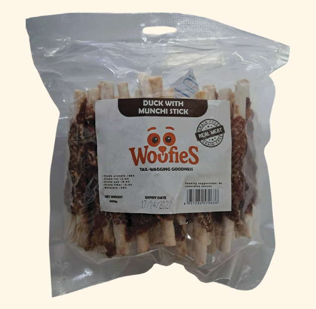 Woofies Duck with Munchi Stick 500g