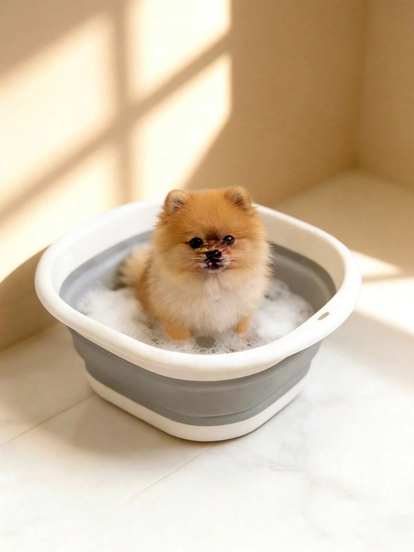 Foldable Pet Bathtub with Drain | Portable Dog & Cat Bath Tub