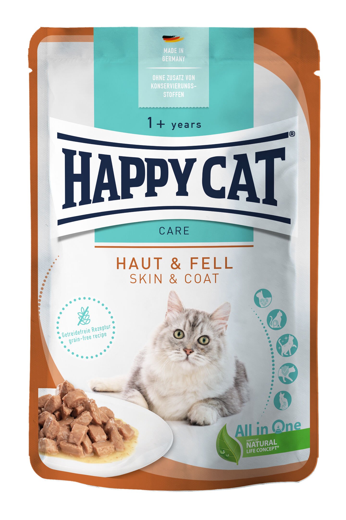 Happy Cat Meat in Sauce Care Skin & Coat 85g