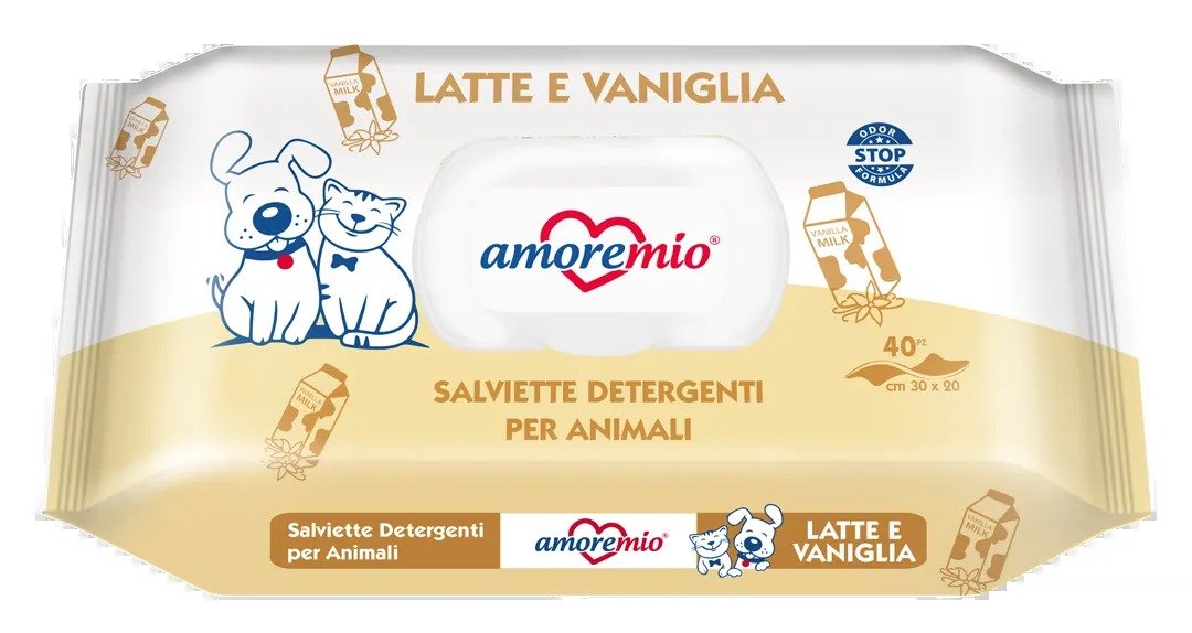 Amoremio Milk & Vanilla Pet Wipes 40pcs