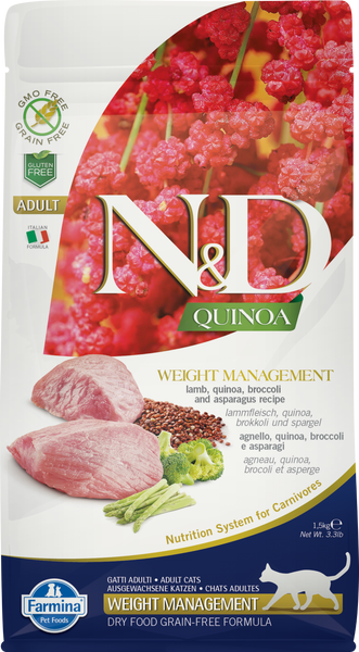 N&D Quinoa Cat Weight Management Lamb 1.5kg