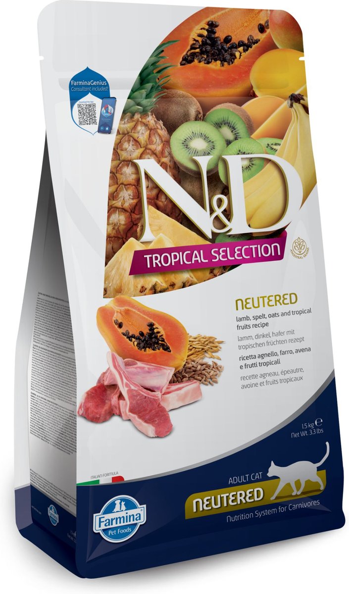 N&D Tropical Selection Cat Lamb Neutered 1.5kg