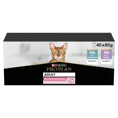 Purina Proplan Cat Wet Bundle Delicate GIG Turkey & Fish 10 Packs 85g Each