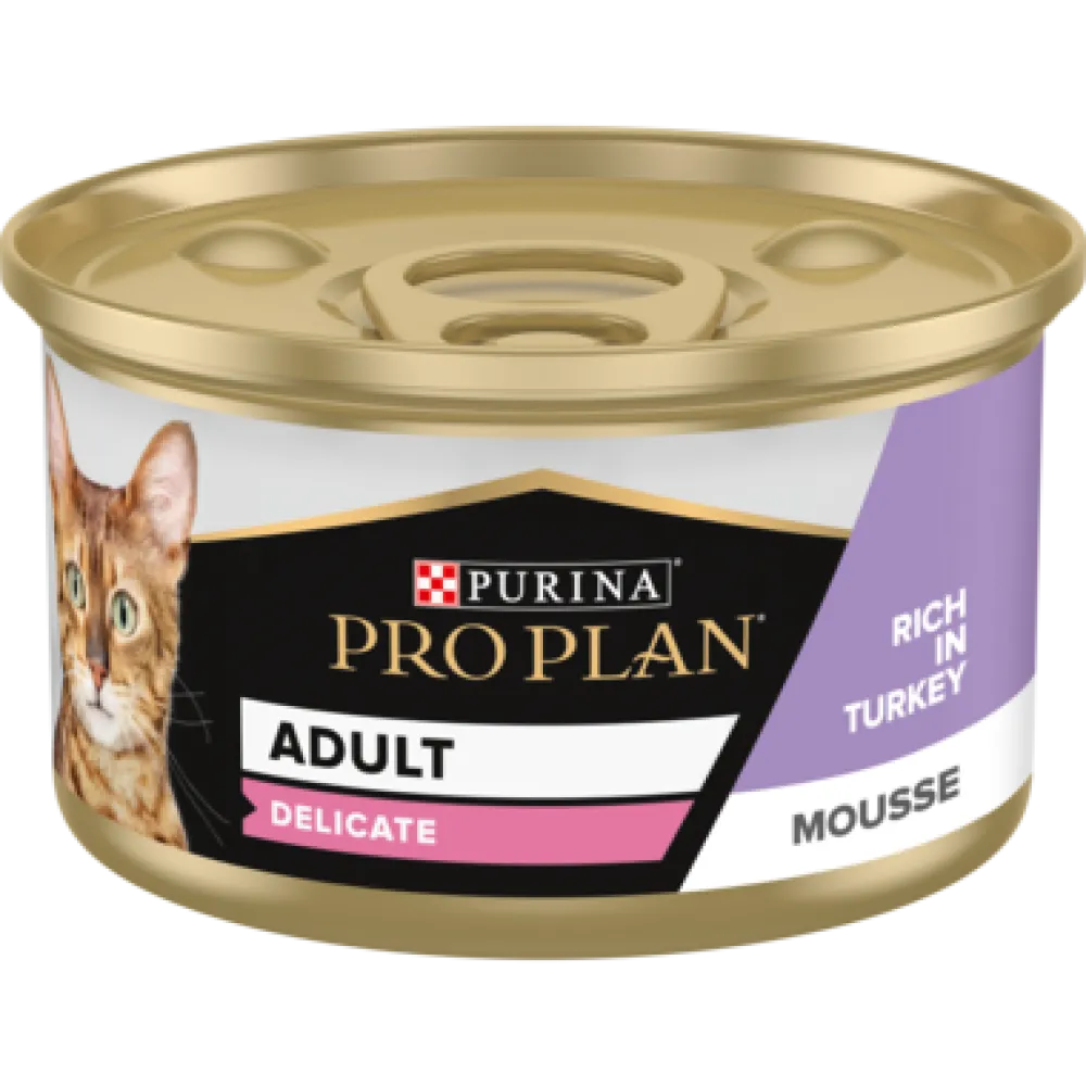 Purina Proplan Cat Wet Food-Tin Adult Delicate Mousse Turkey 85g