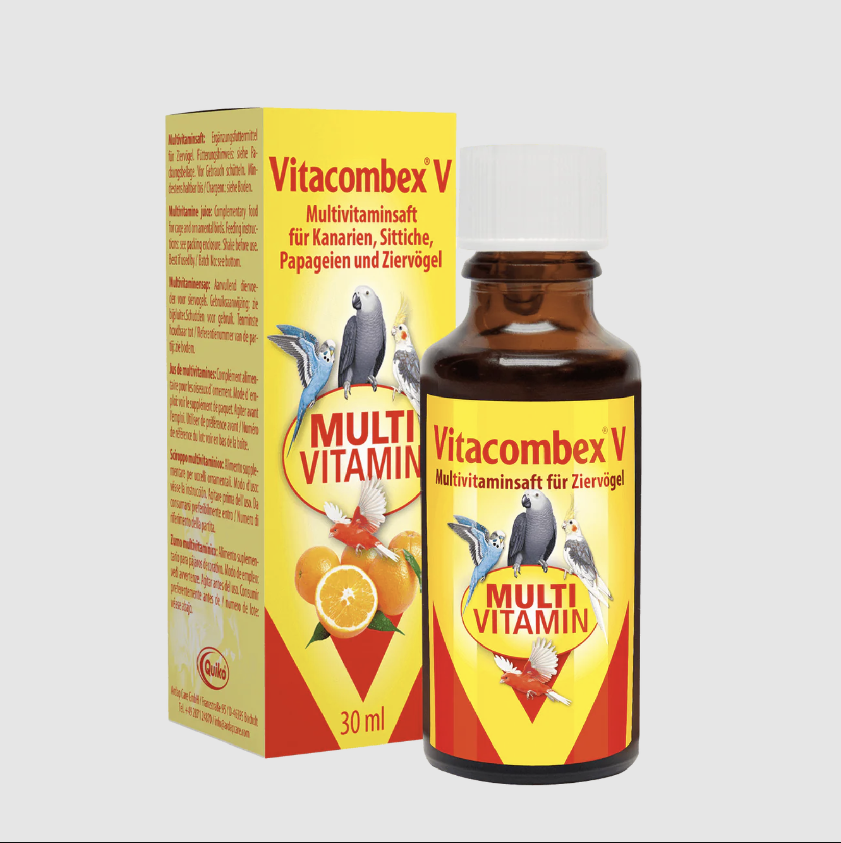 Quiko Vitacombex V Multivitamin Juice for Pet Birds – 30ml