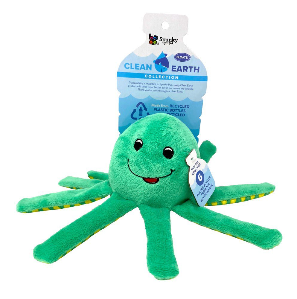 Spunky Pup Clean Earth Plush Octopus - Small