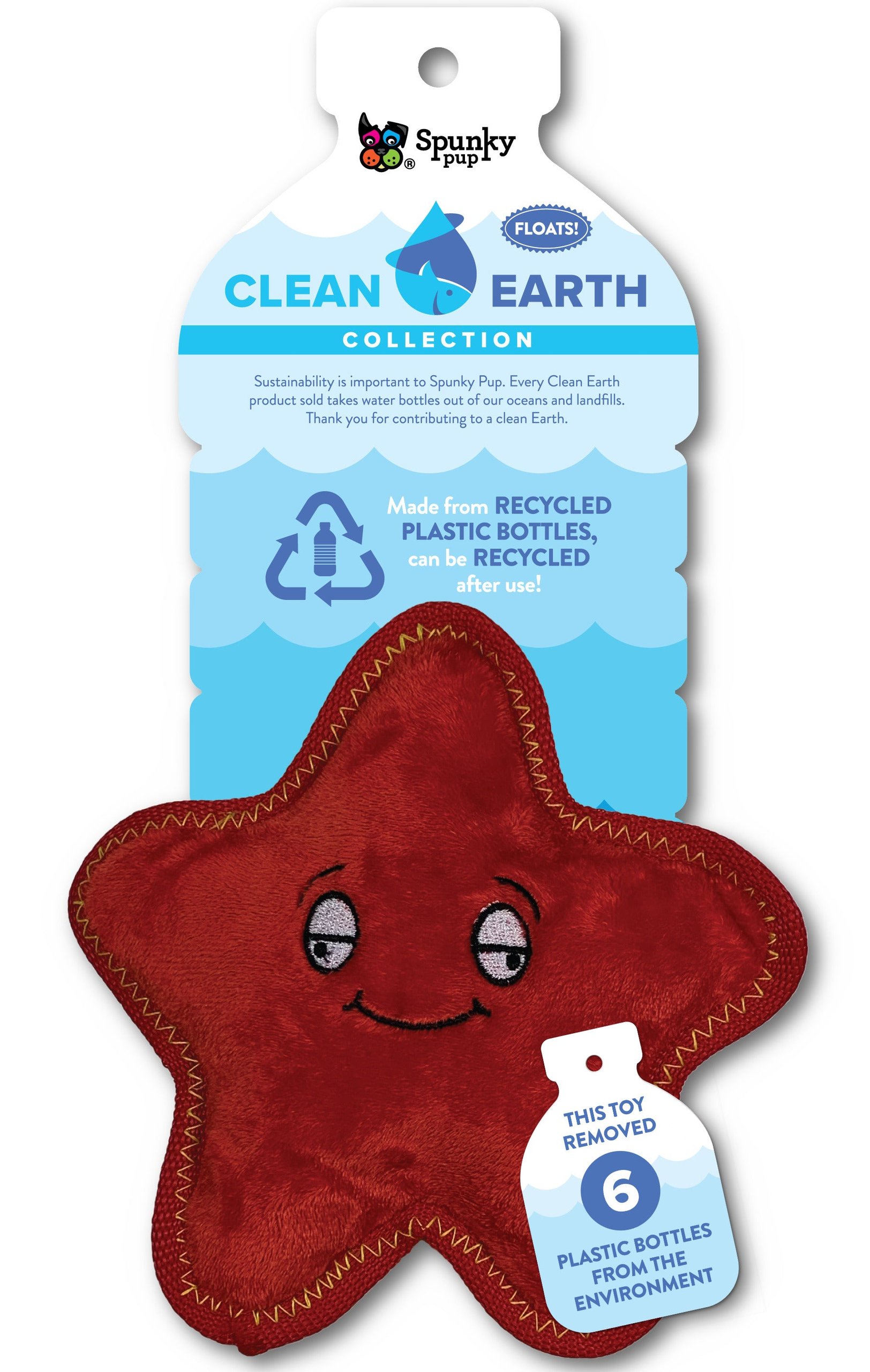 Spunky Pup Clean Earth Plush Starfish - Small
