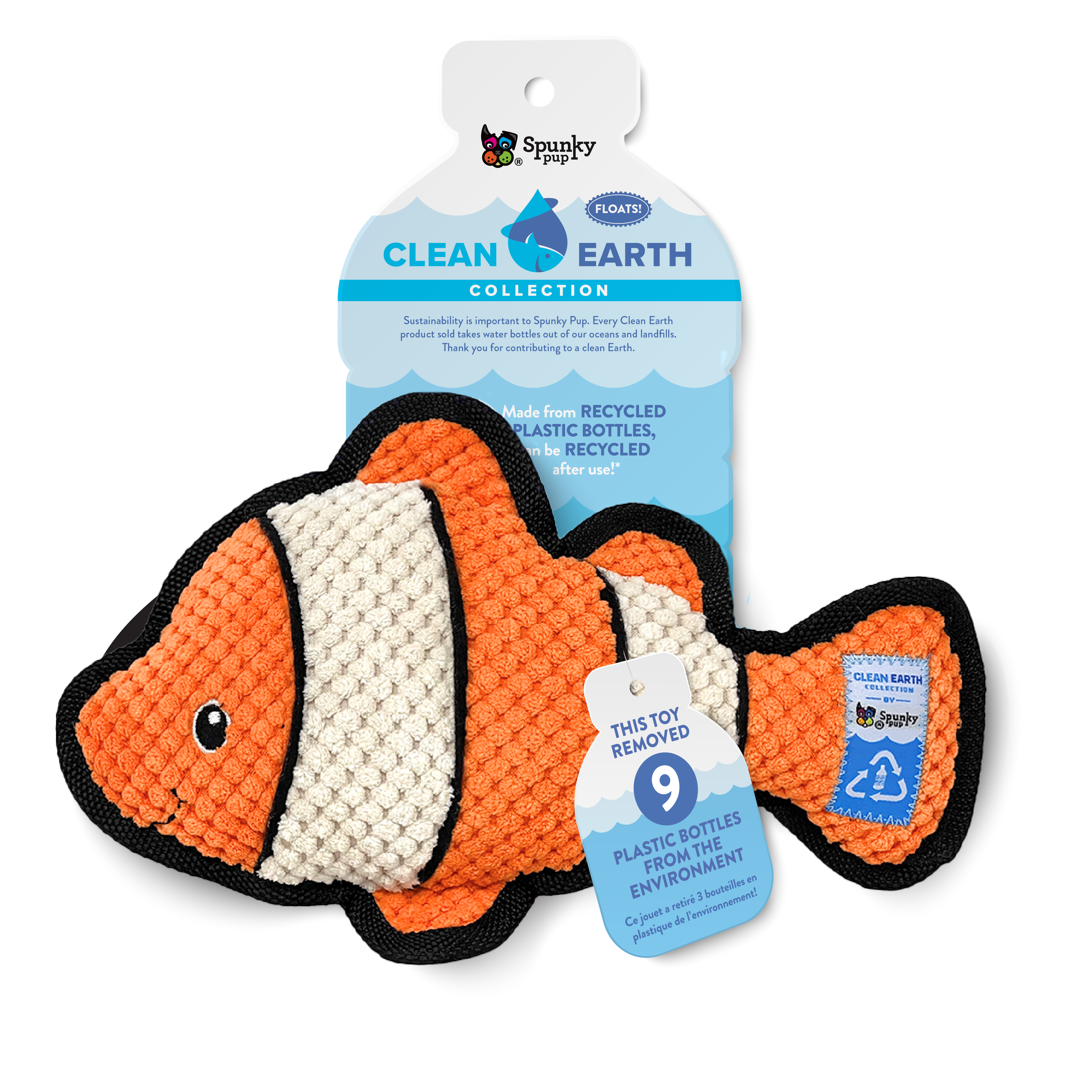 Spunky Pup Clean Earth Textured Plush Clownfish