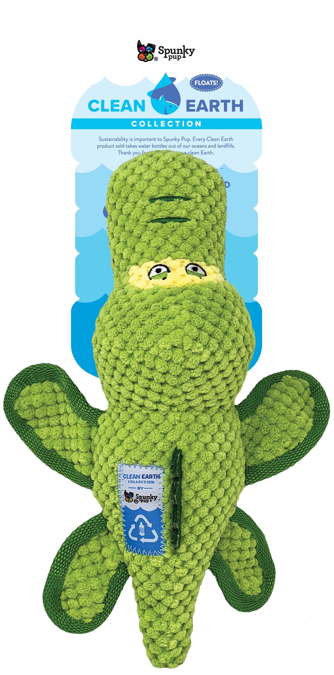 Spunky Pup Clean Earth Textured Plush Gator