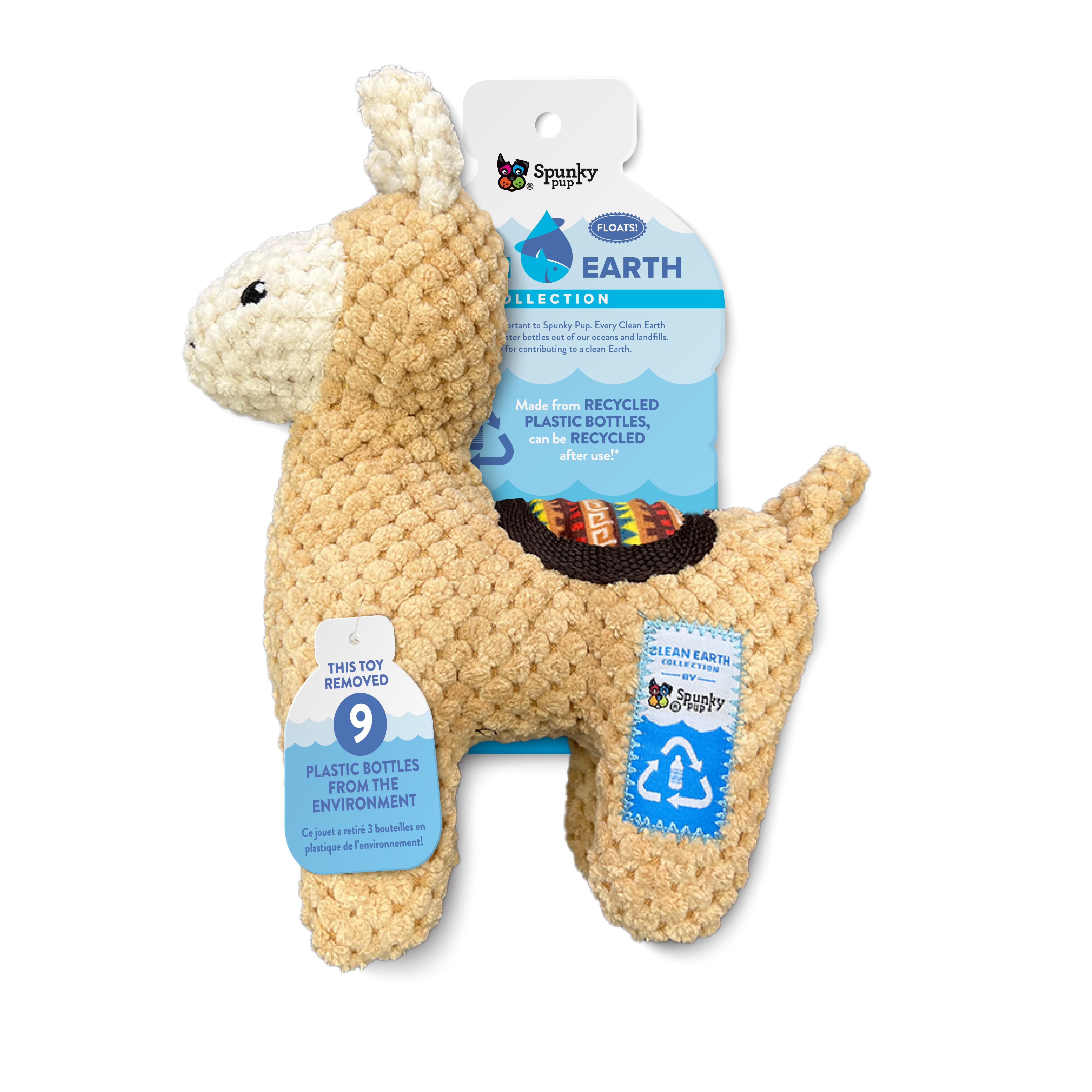 Spunky Pup Clean Earth Textured Plush Llama