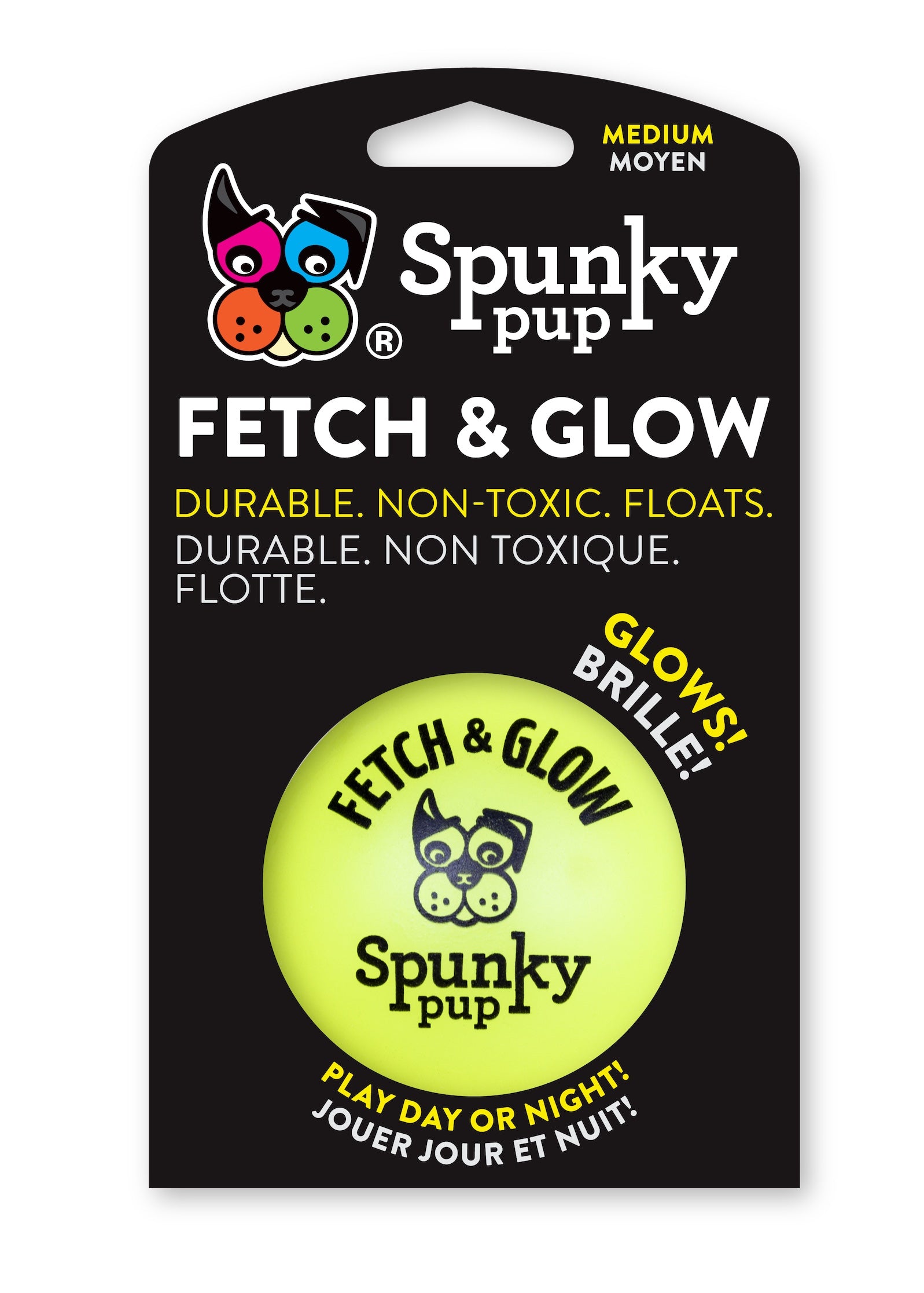 Spunky Pup Fetch & Glow Ball - Medium