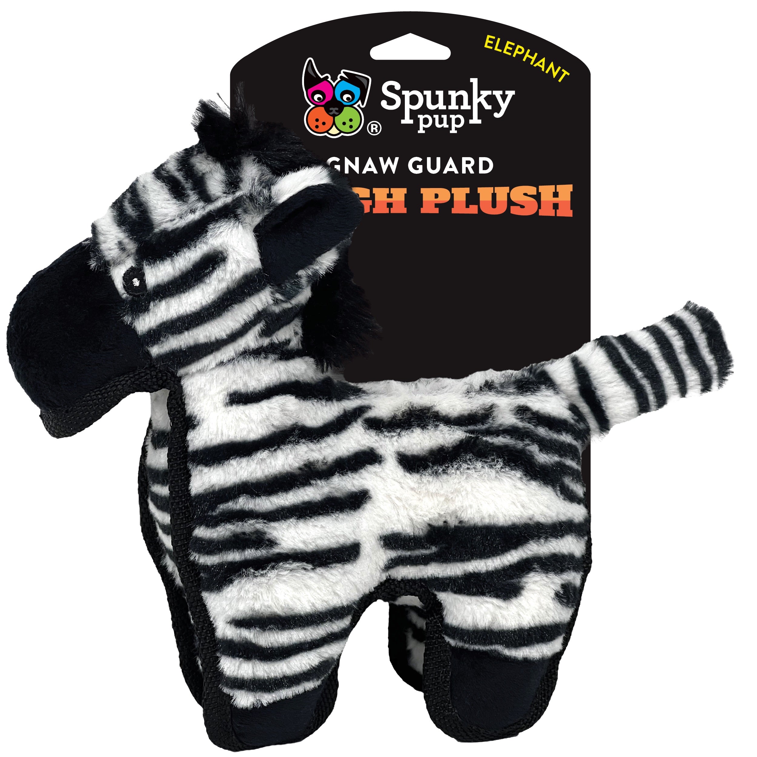 Spunky Pup Gnaw Guard Tough Plush Zebra