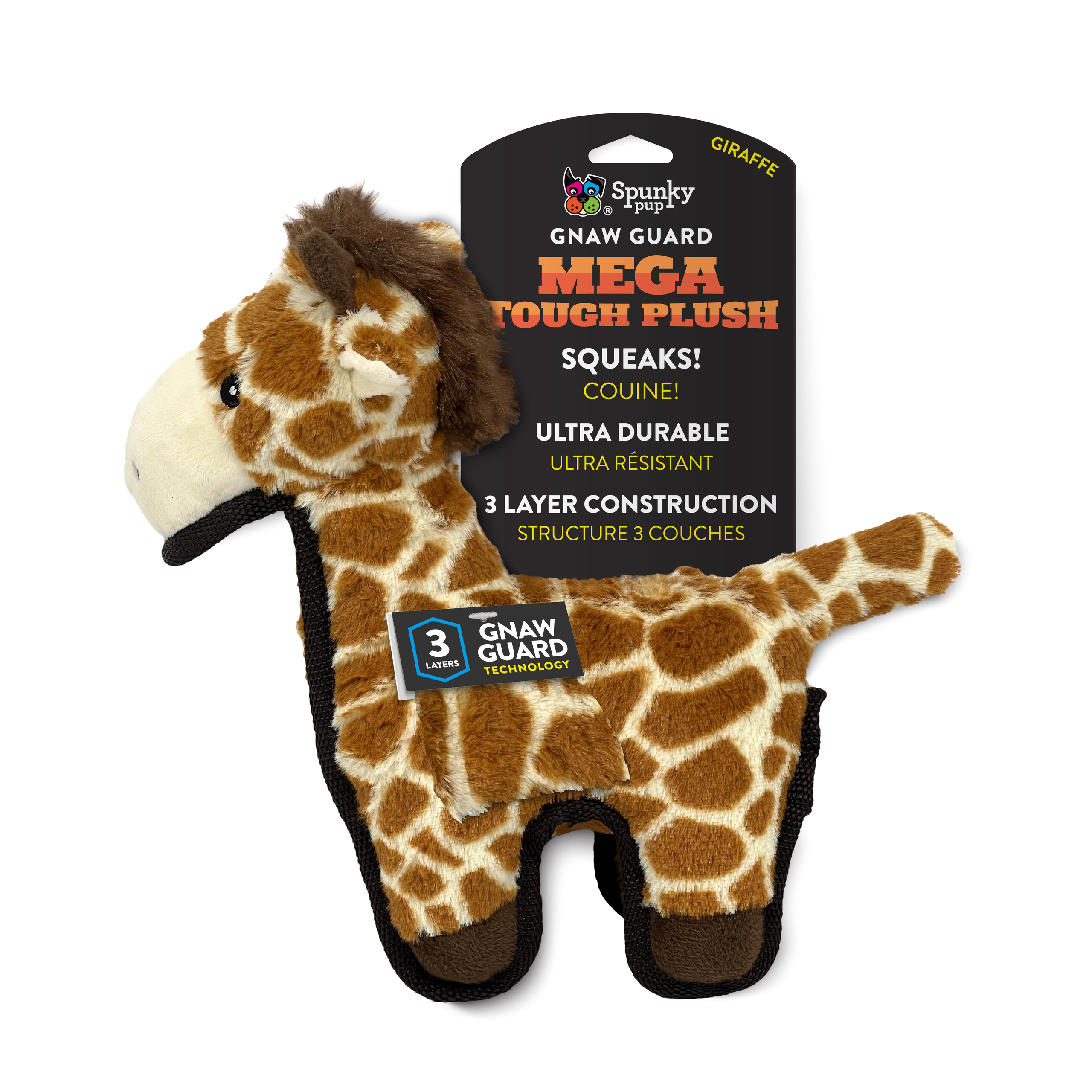 Spunky Pup Mega Tough Plush Giraffe