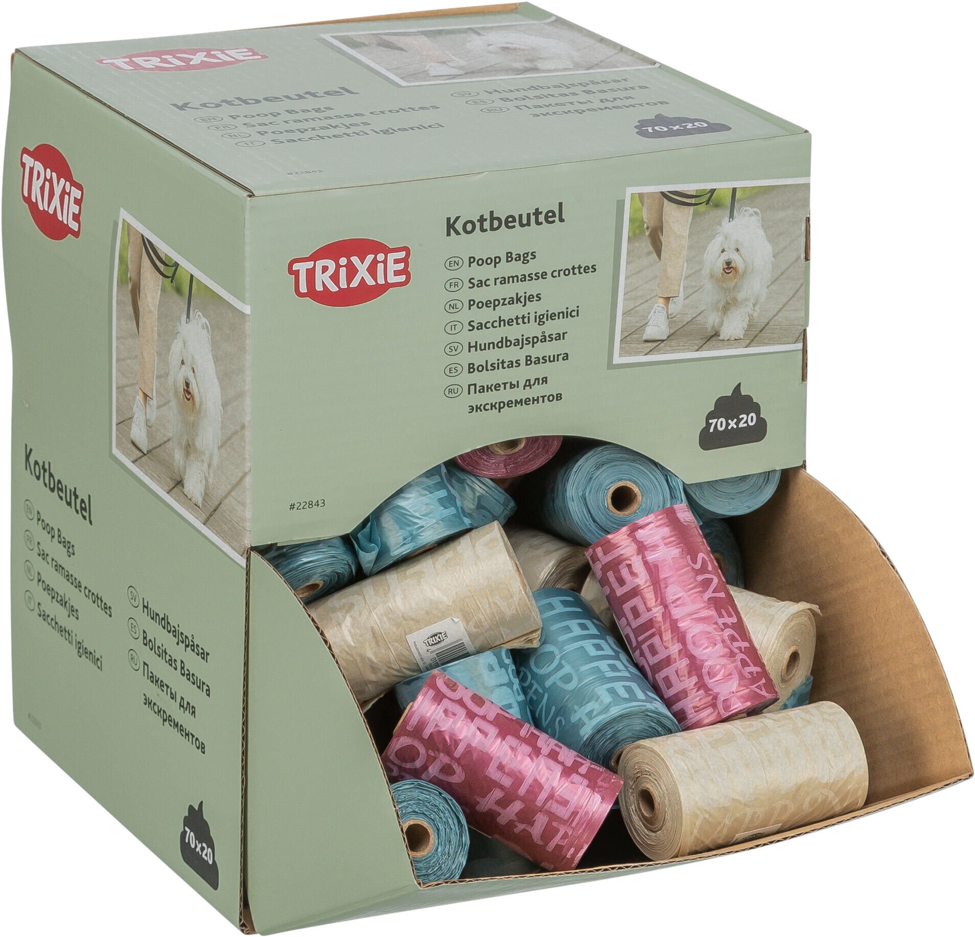 Trixie Dog poo bags, sorted 20 bags/roll