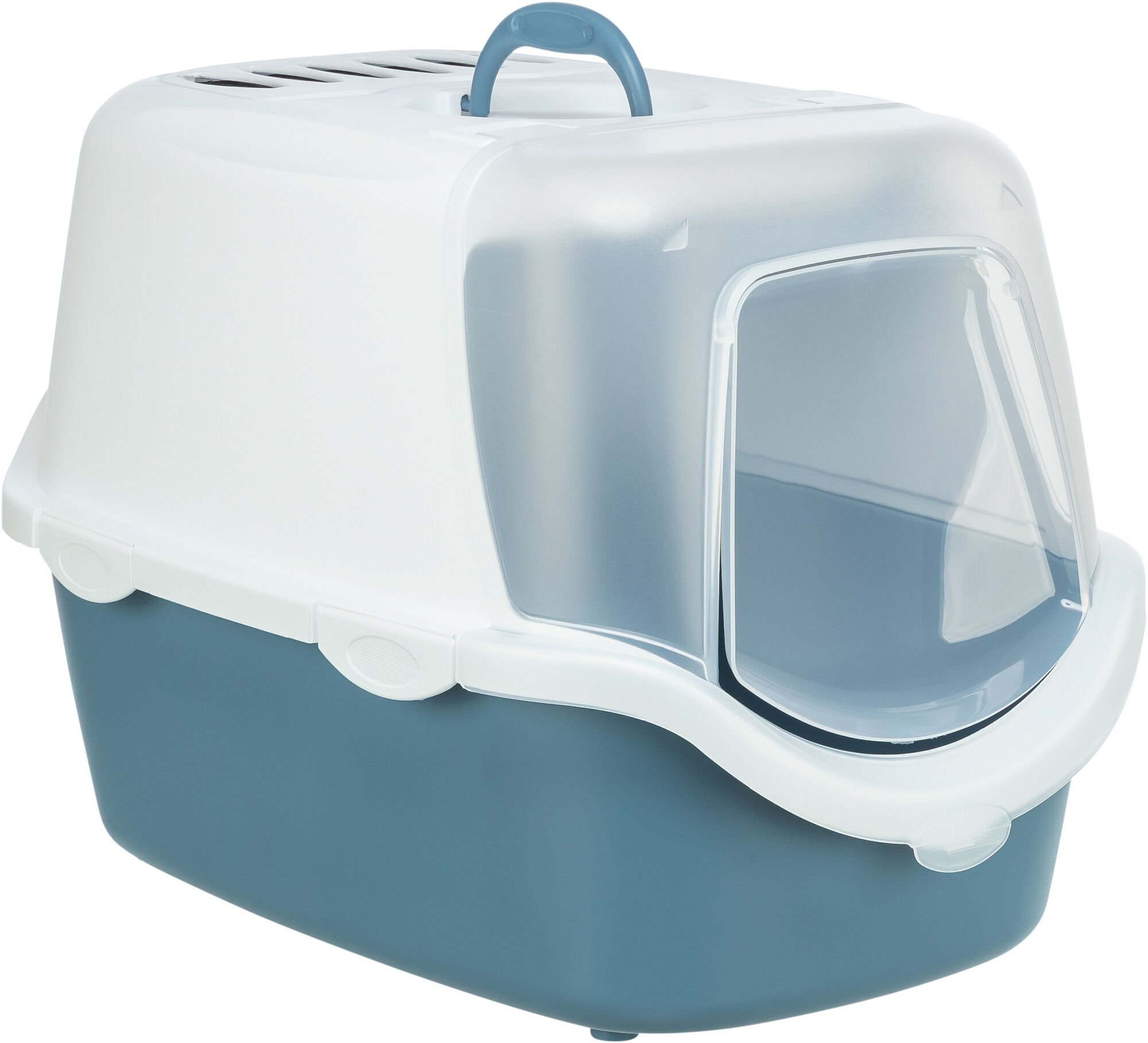 Trixie Vico Open Top Litter Tray, with hood, blue-grey/white 40 x 40 x 56 cm