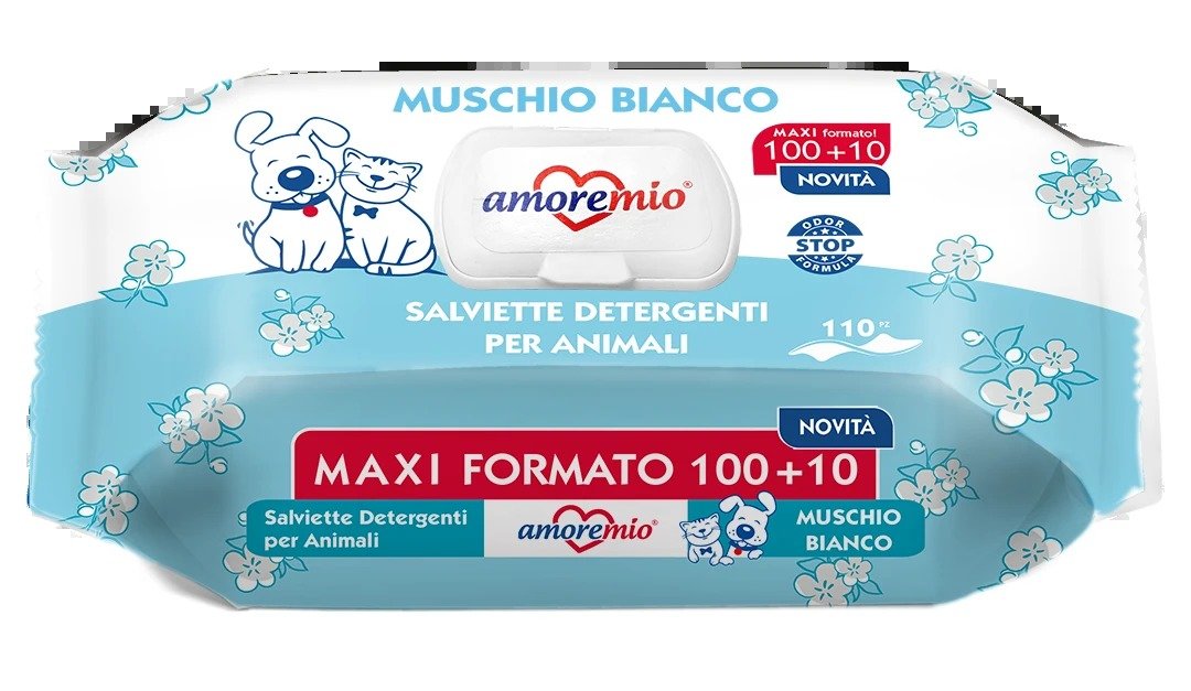 Amoremio White Musk Pet Wipes – Maxi Pack (100+10 Wipes)