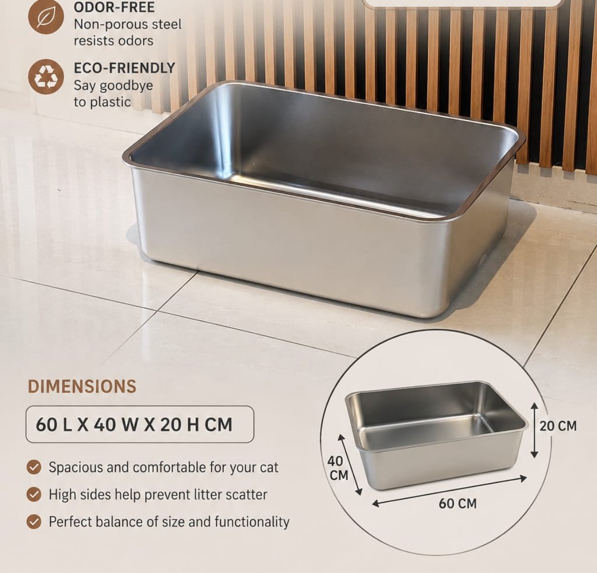 Stainless Steel Litter Box