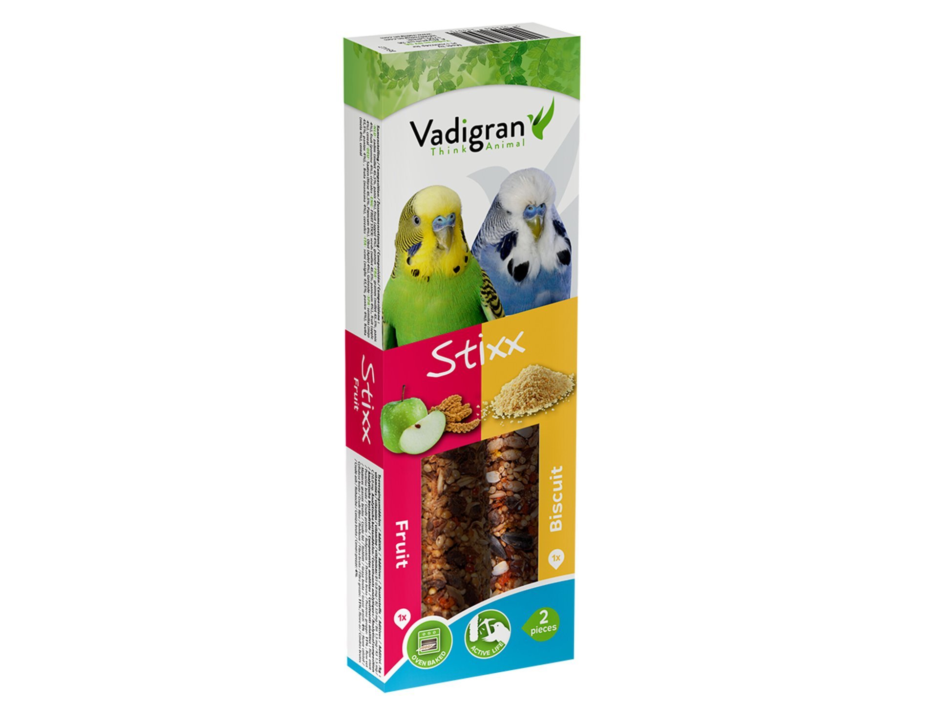 Stixx Budgie Fruit Biscuit 2-in-1